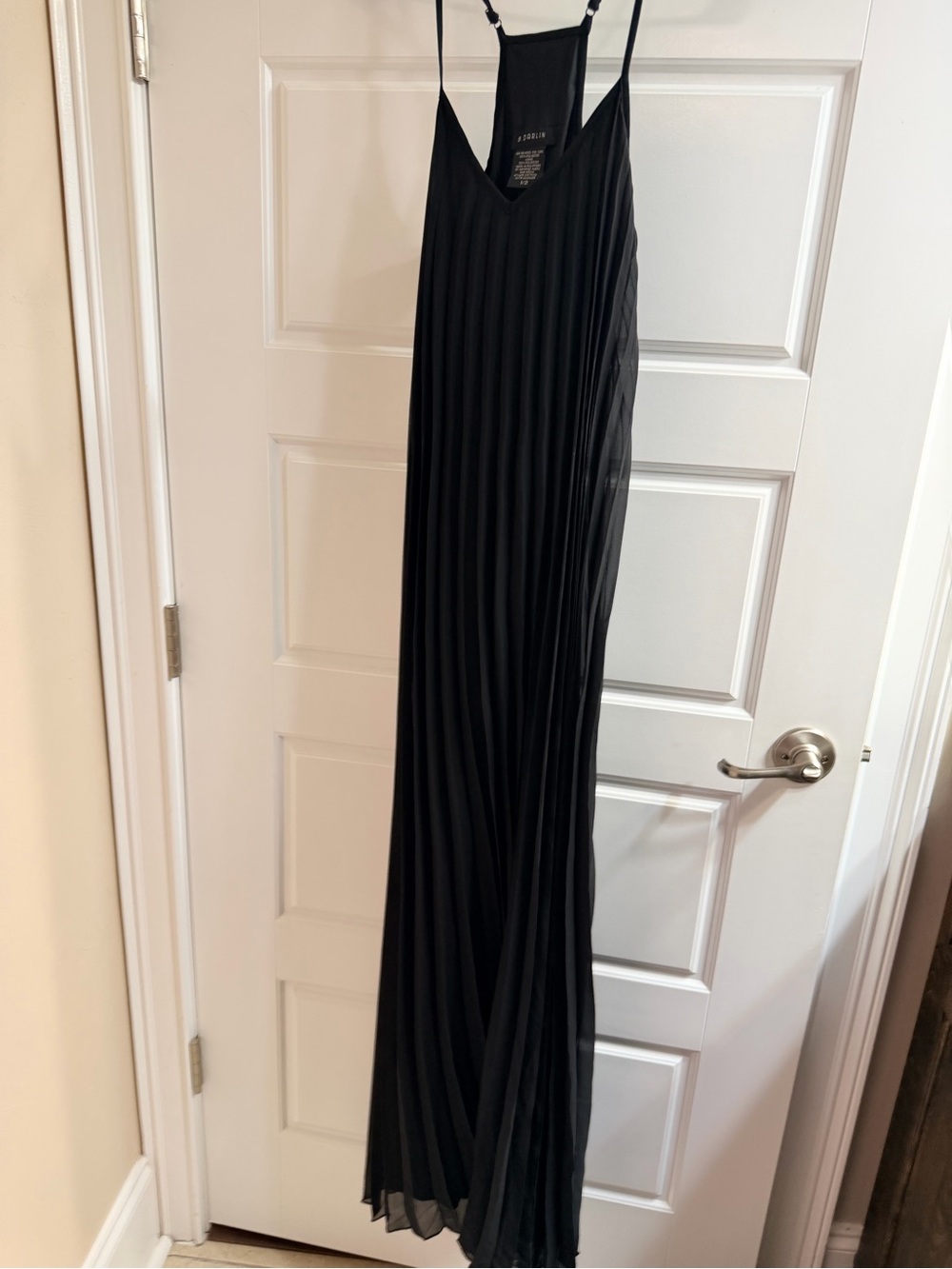 B Darlin Black Pleated Maxi Skirt with Spaghetti Straps